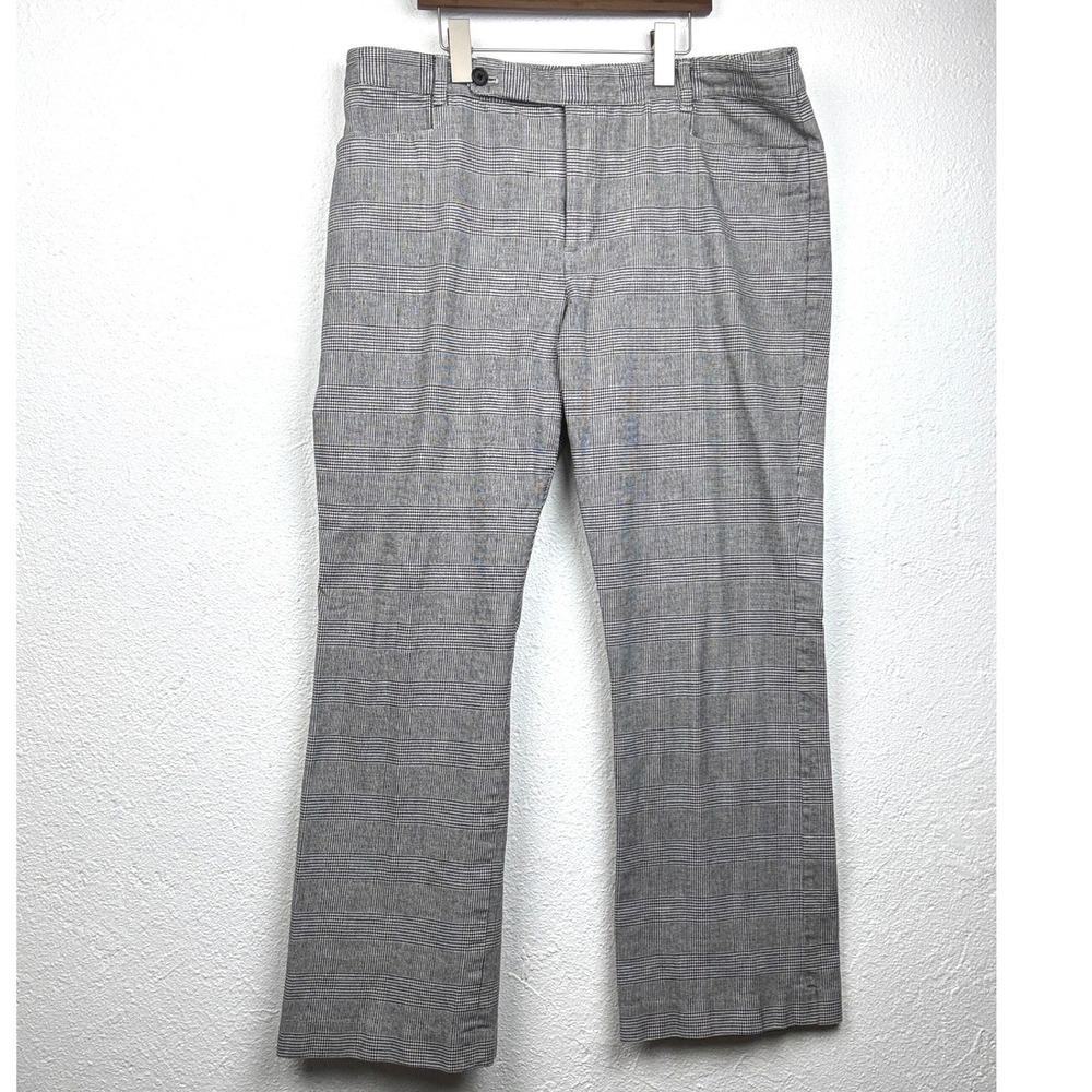 Lauren Ralph Lauren Grey Plaid Trousers - 16- Glen Plaid Straight Leg Preppy